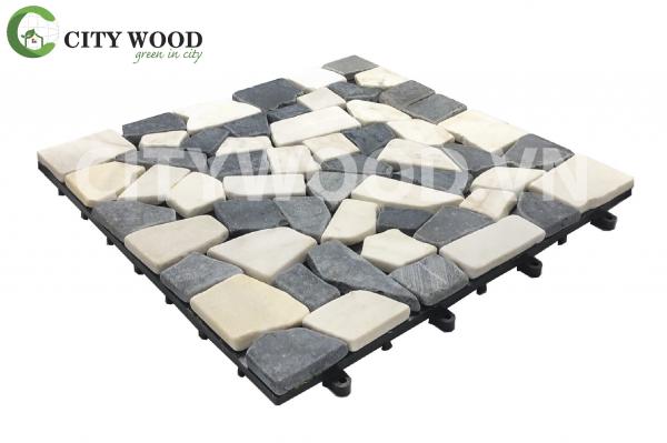 Vỉ sàn đá tự nhiên CT D300MS3 Màu đen trắng Vỉ sàn đá tự nhiên CT D300MS3 Màu đen trắng