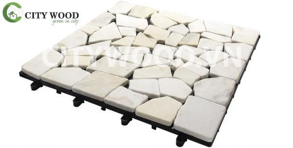 Vỉ sàn đá tự nhiên CT D300MS2 Màu trắng sứ Vỉ sàn đá tự nhiên CT D300MS2 Màu trắng sứ
